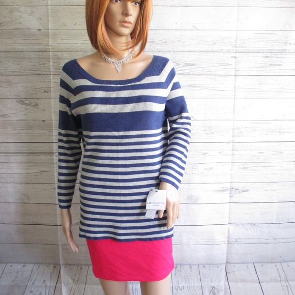 NWT - LIZ CLAIBORNE pretty striped sweater - sz 1X - Picture 1 of 3